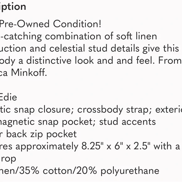 Rebecca Minkoff Edie Crossbody with Celestial Studs Moon Stars Chain Strap - Picture 4 of 4